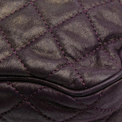 Small Quilted Iridescent Calfskin Shiva Flap