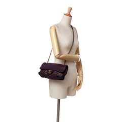 Small Quilted Iridescent Calfskin Shiva Flap