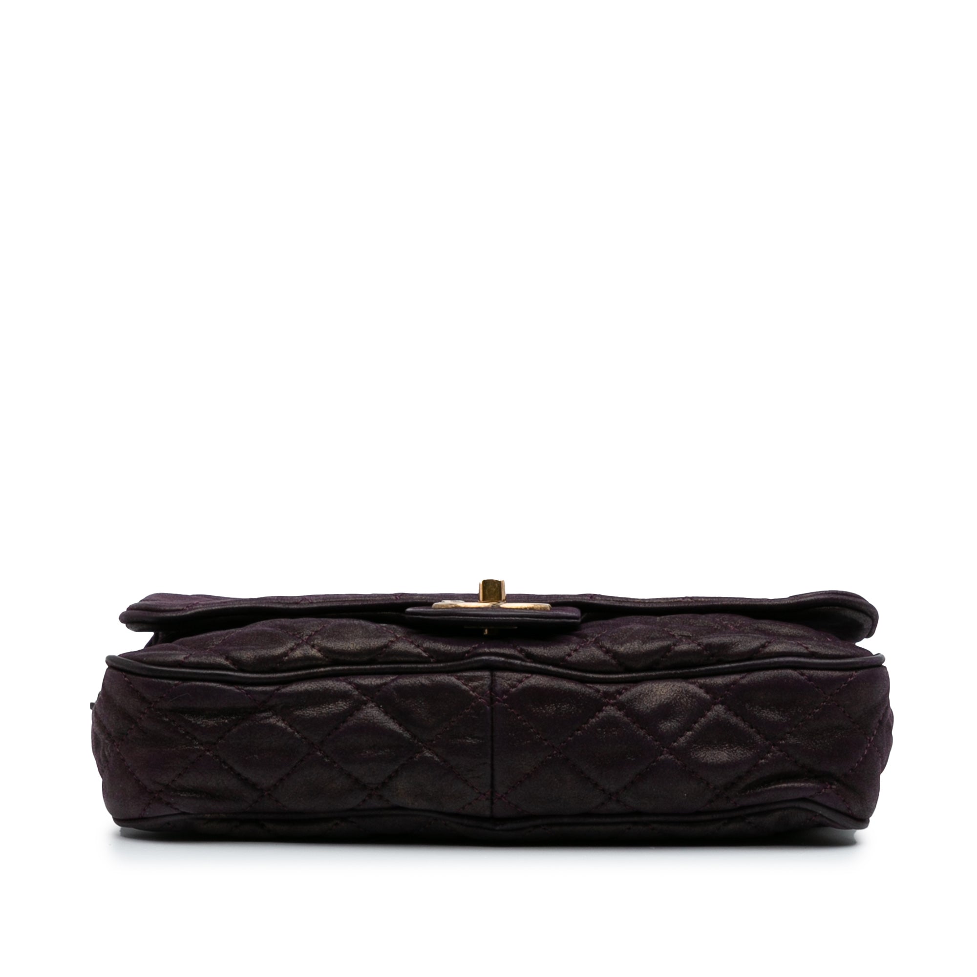 Small Quilted Iridescent Calfskin Shiva Flap