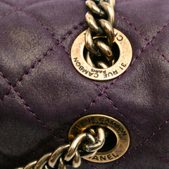 Small Quilted Iridescent Calfskin Shiva Flap