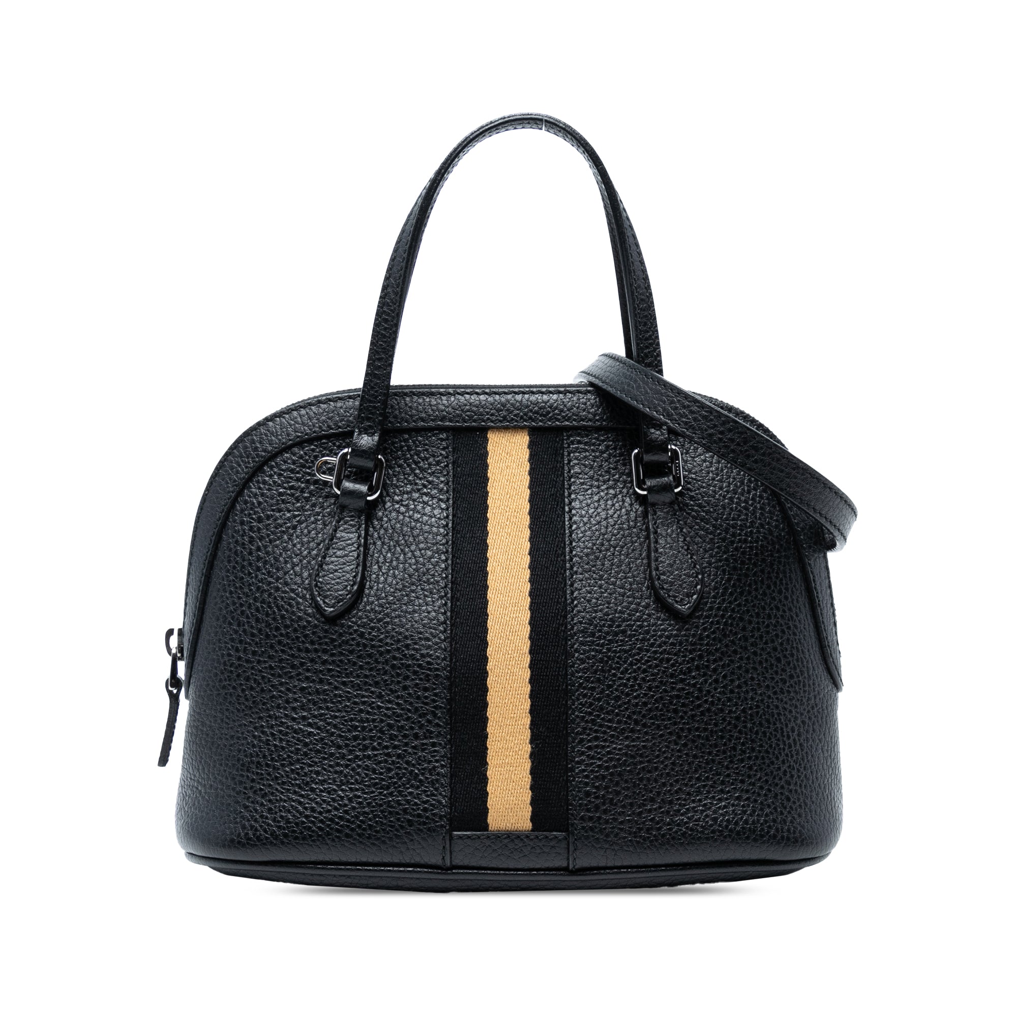 Mini Leather Web Dome Satchel