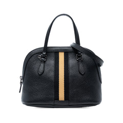Mini Leather Web Dome Satchel