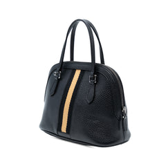 Mini Leather Web Dome Satchel