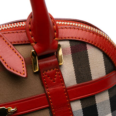 Small House Check Canvas Bridle Orchard Satchel