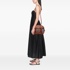 Small House Check Canvas Bridle Orchard Satchel