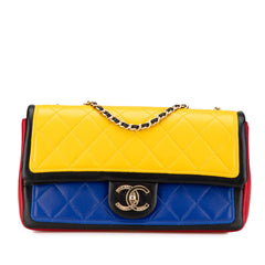 Medium Tricolor Lambskin Graphic Flap