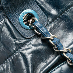 Medium Glazed Calfskin and Caviar Deauville Tote