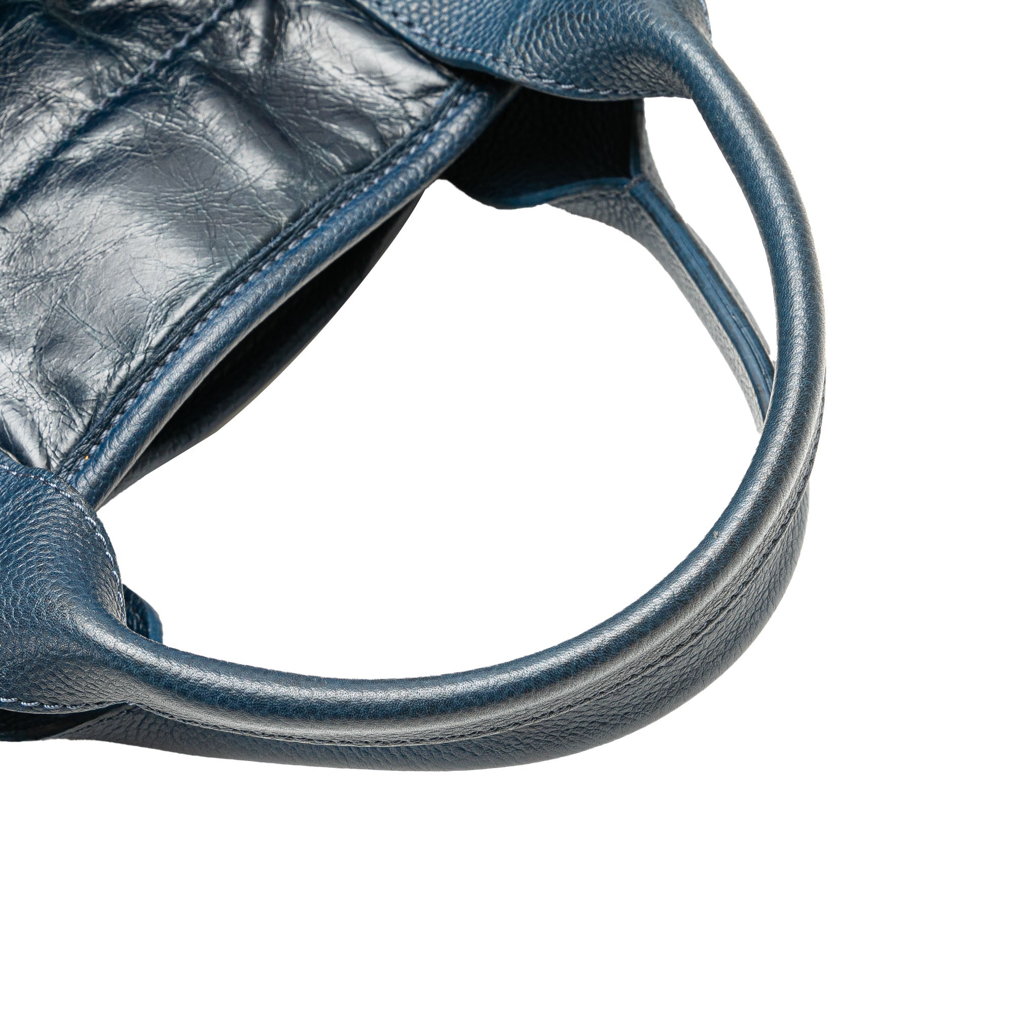 Medium Glazed Calfskin and Caviar Deauville Tote