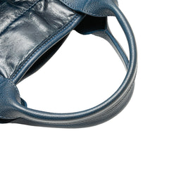 Medium Glazed Calfskin and Caviar Deauville Tote