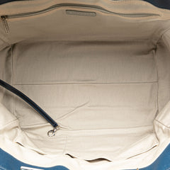 Medium Glazed Calfskin and Caviar Deauville Tote