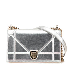 Small Metallic Grained Calfskin Diorama Flap