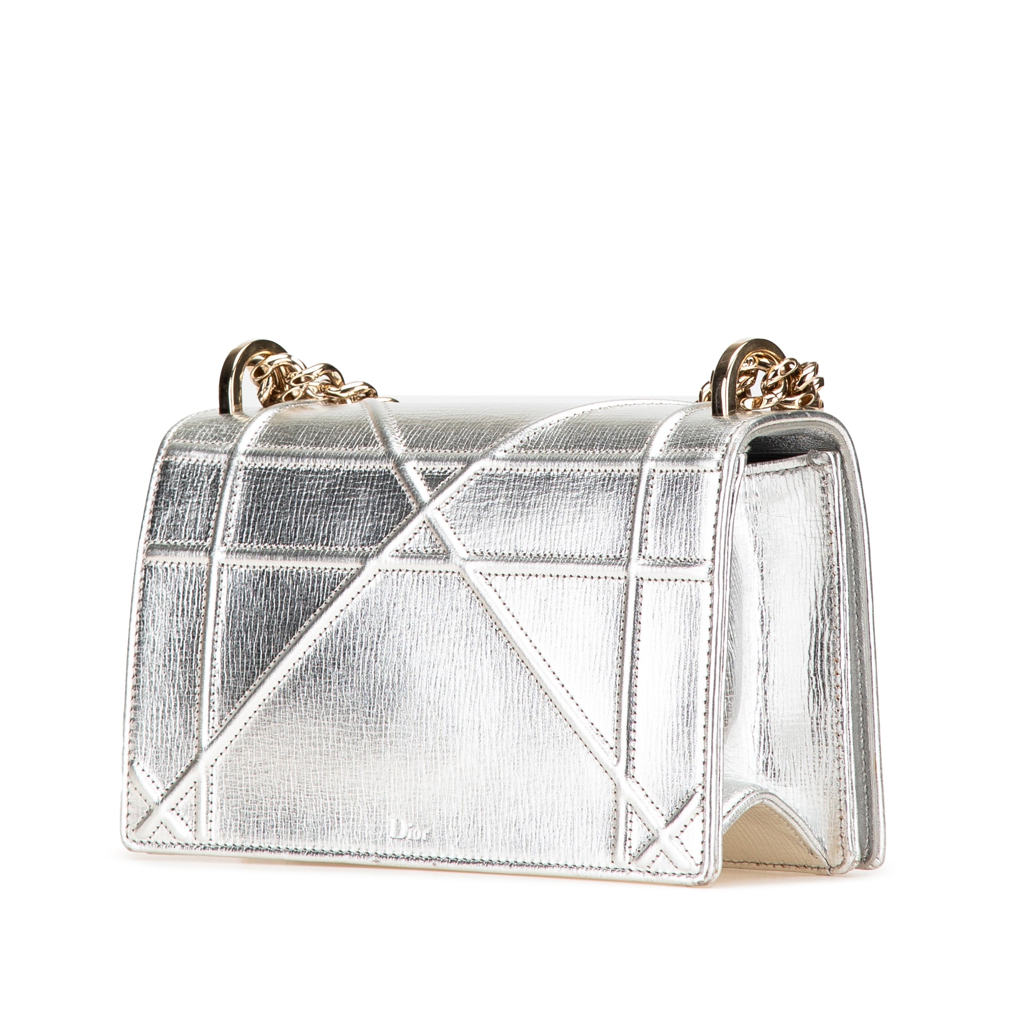 Small Metallic Grained Calfskin Diorama Flap