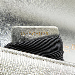 Small Metallic Grained Calfskin Diorama Flap