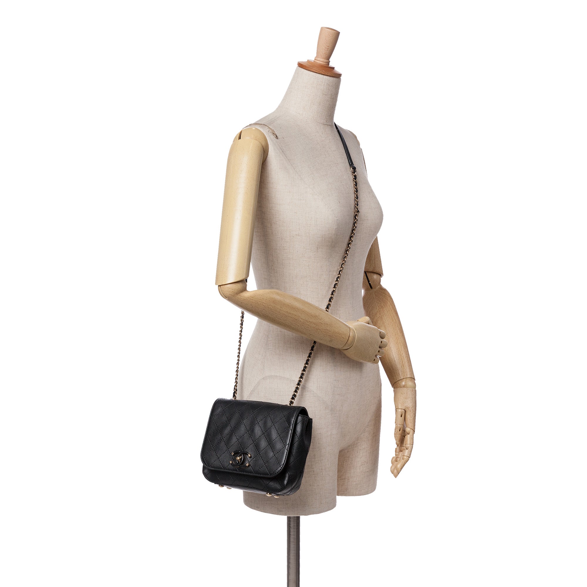 Small Stitched Calfskin Covered CC Flap
