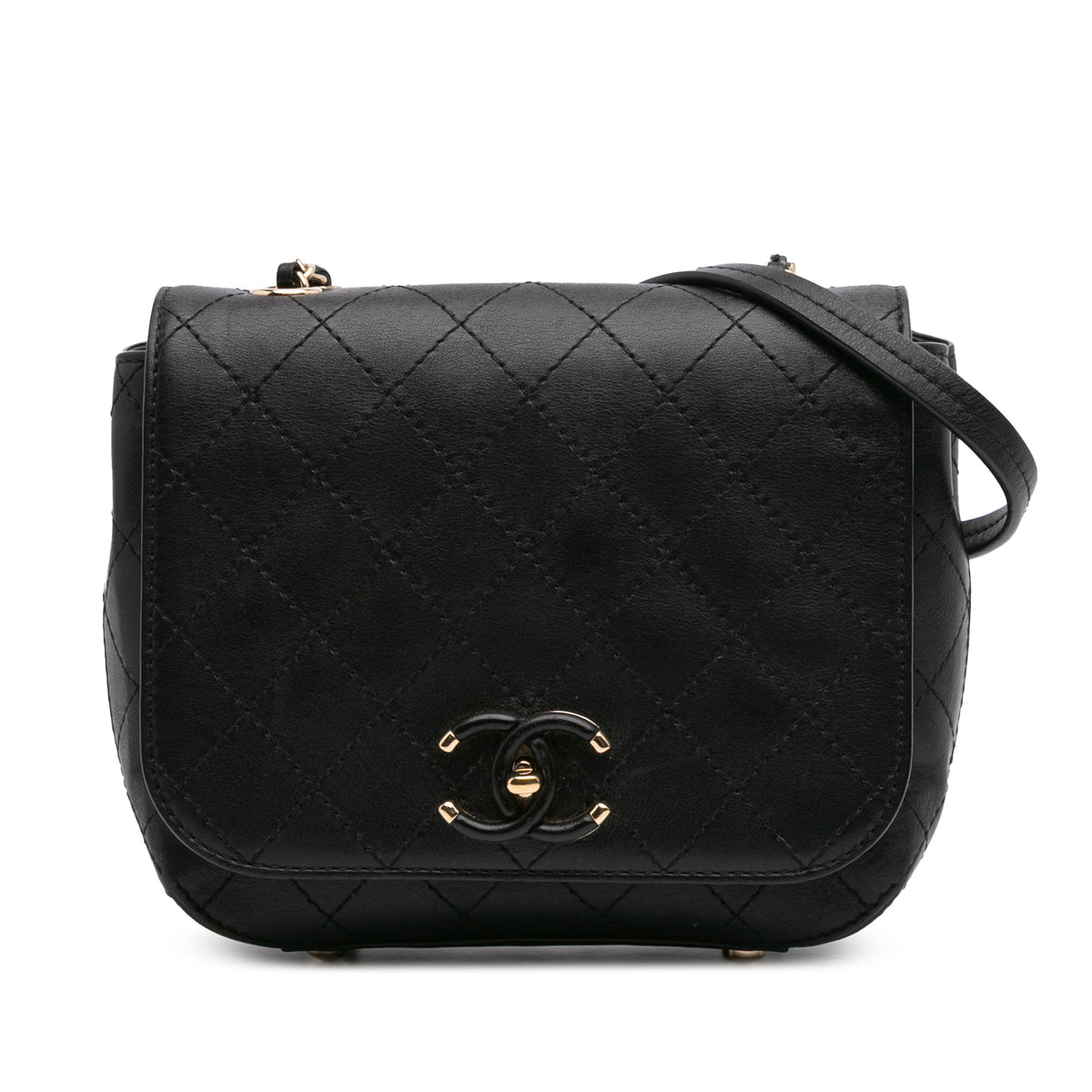Small Stitched Calfskin Covered CC Flap