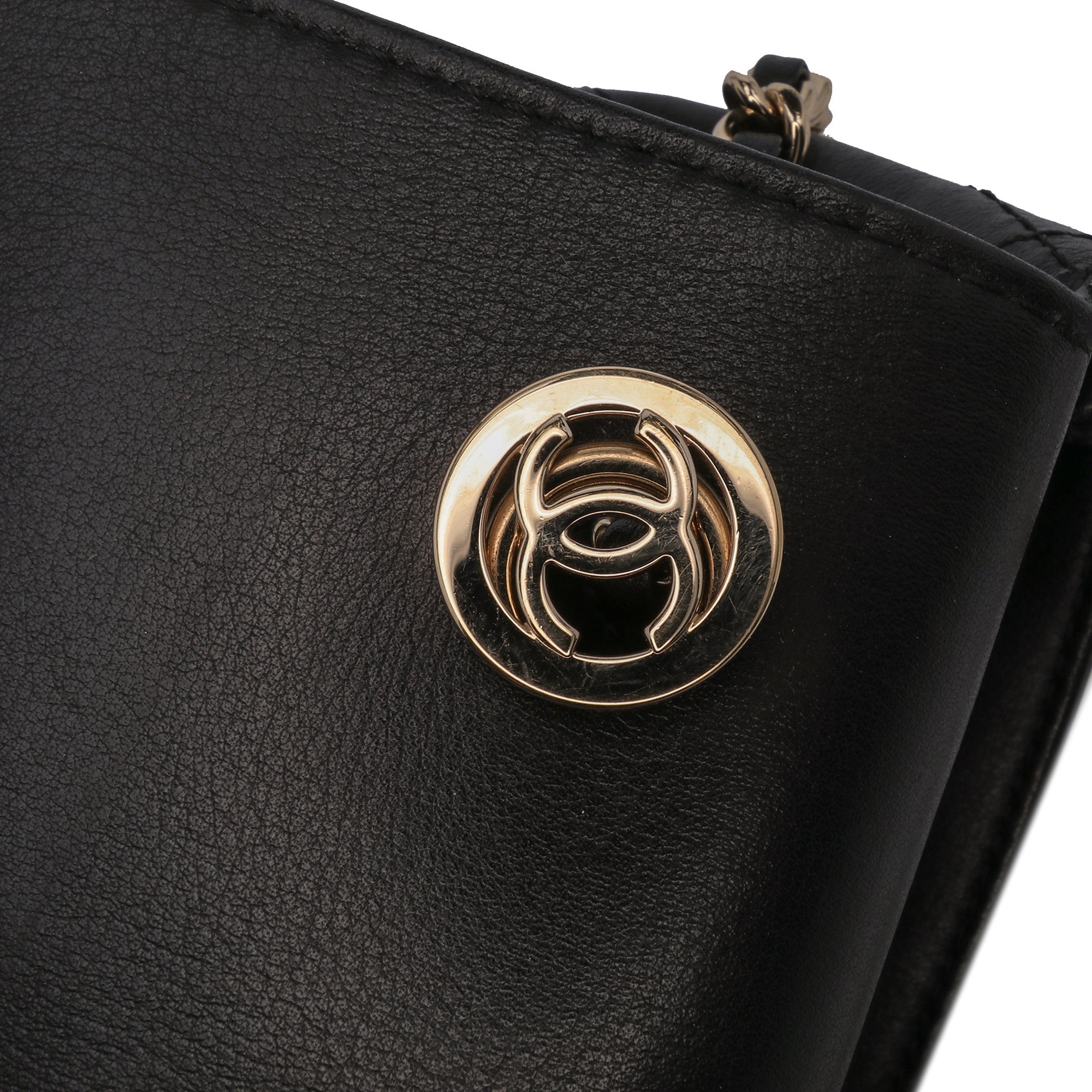 Small Stitched Calfskin Covered CC Flap