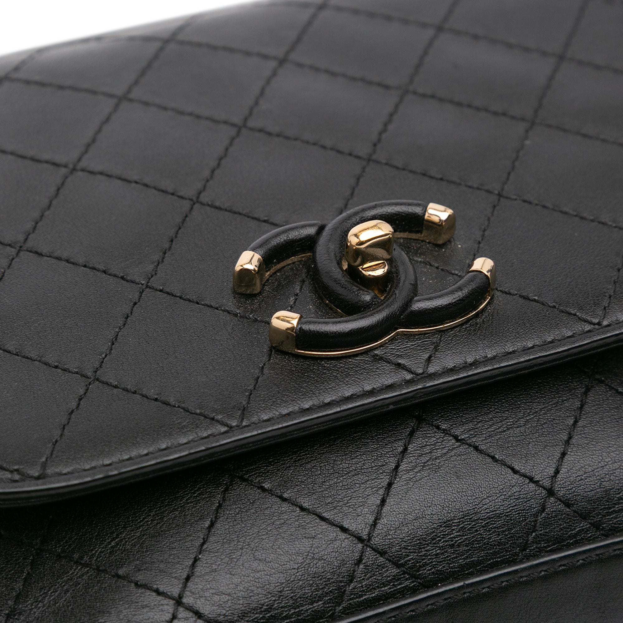 Small Stitched Calfskin Covered CC Flap