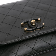 Small Stitched Calfskin Covered CC Flap