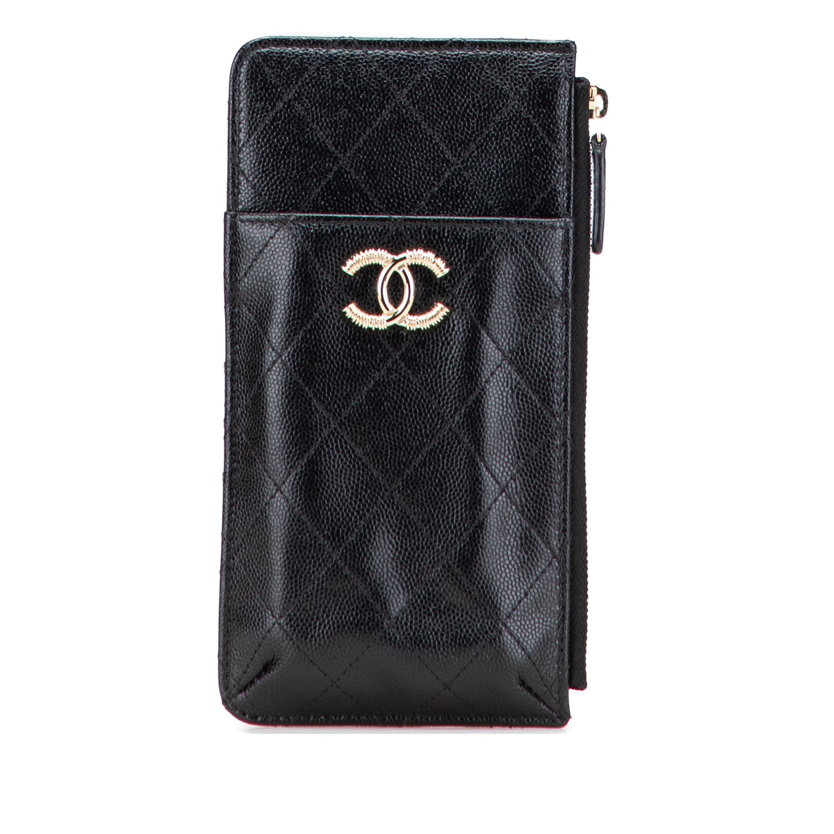 CC Quilted Caviar Card Holder