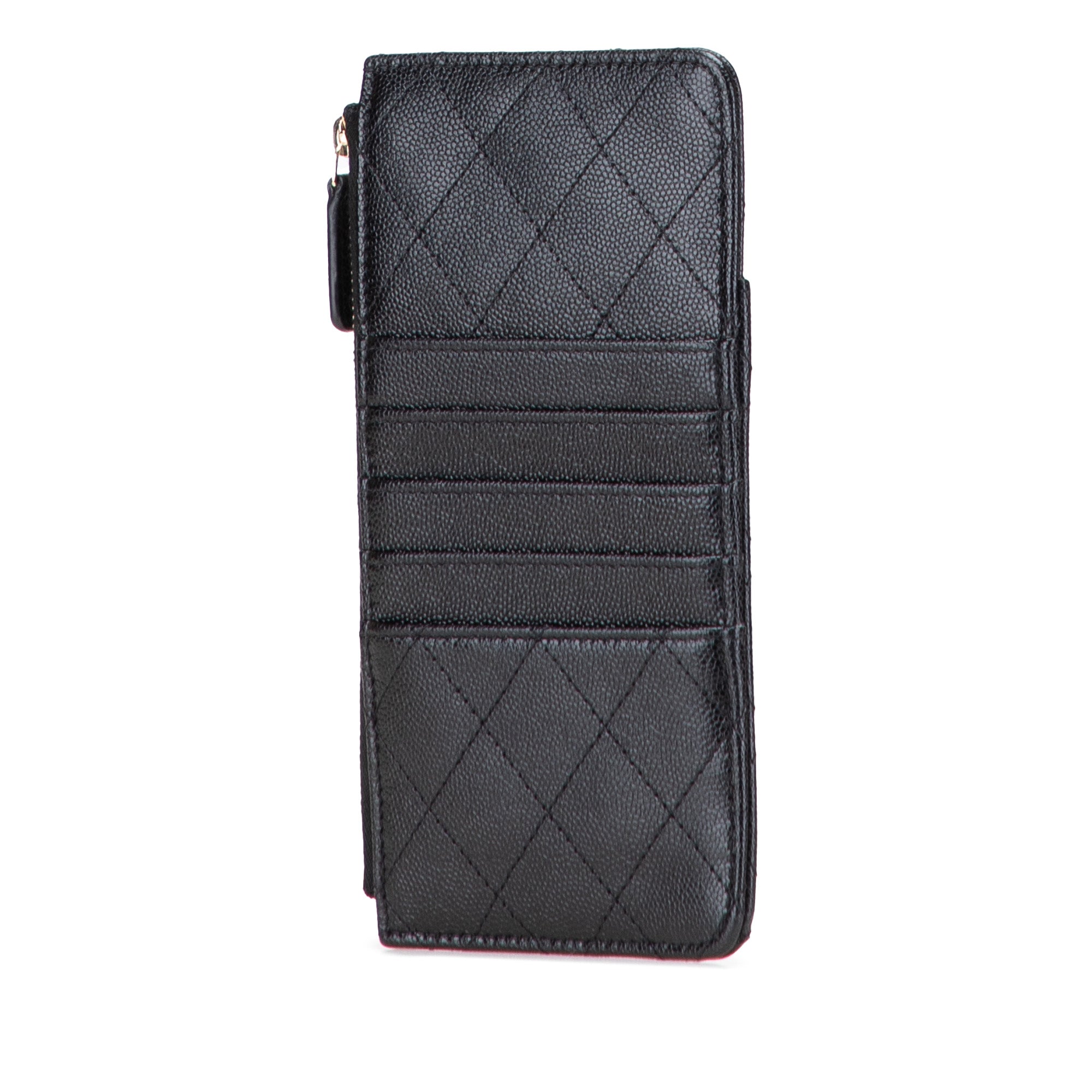 CC Quilted Caviar Card Holder