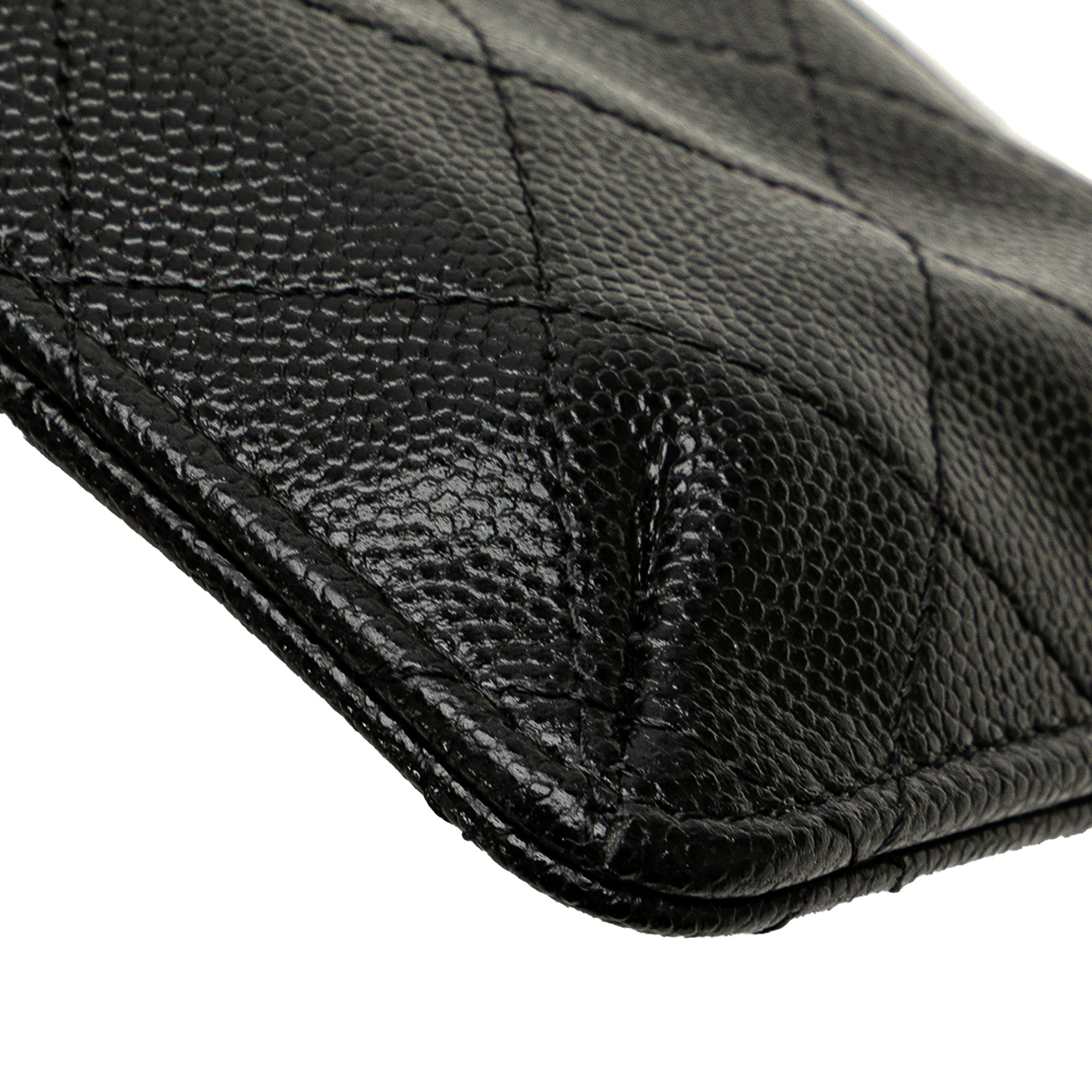 CC Quilted Caviar Card Holder