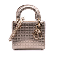 Mini Metallic Patent Microcannage Lady Dior