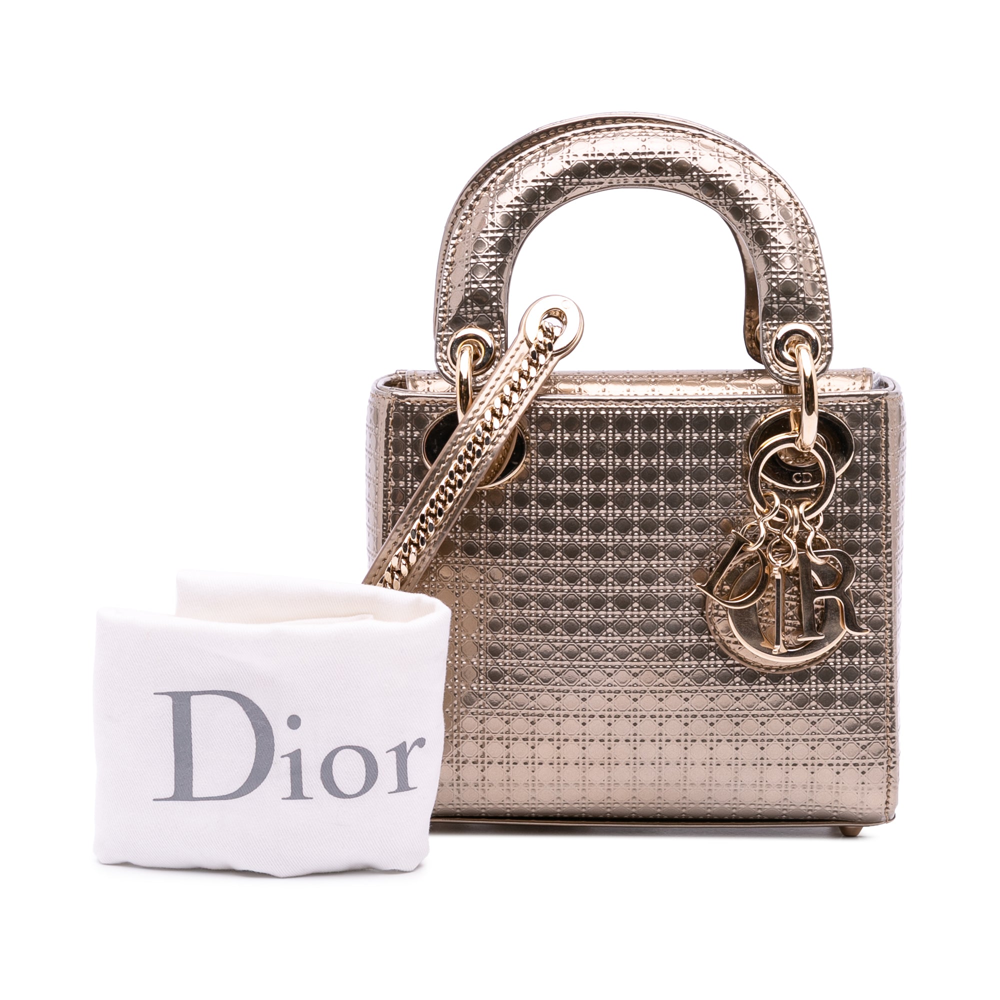 Mini Metallic Patent Microcannage Lady Dior