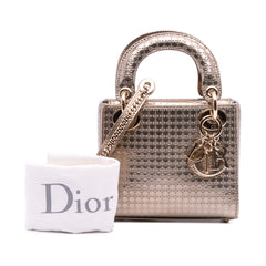 Mini Metallic Patent Microcannage Lady Dior