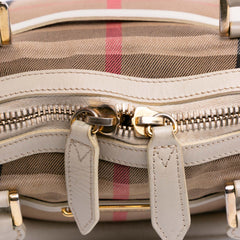Small Leather Trimmed House Check Canvas Bridle Orchard Satchel