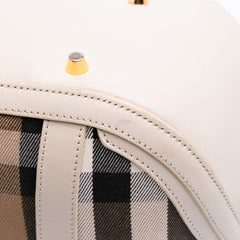 Small Leather Trimmed House Check Canvas Bridle Orchard Satchel