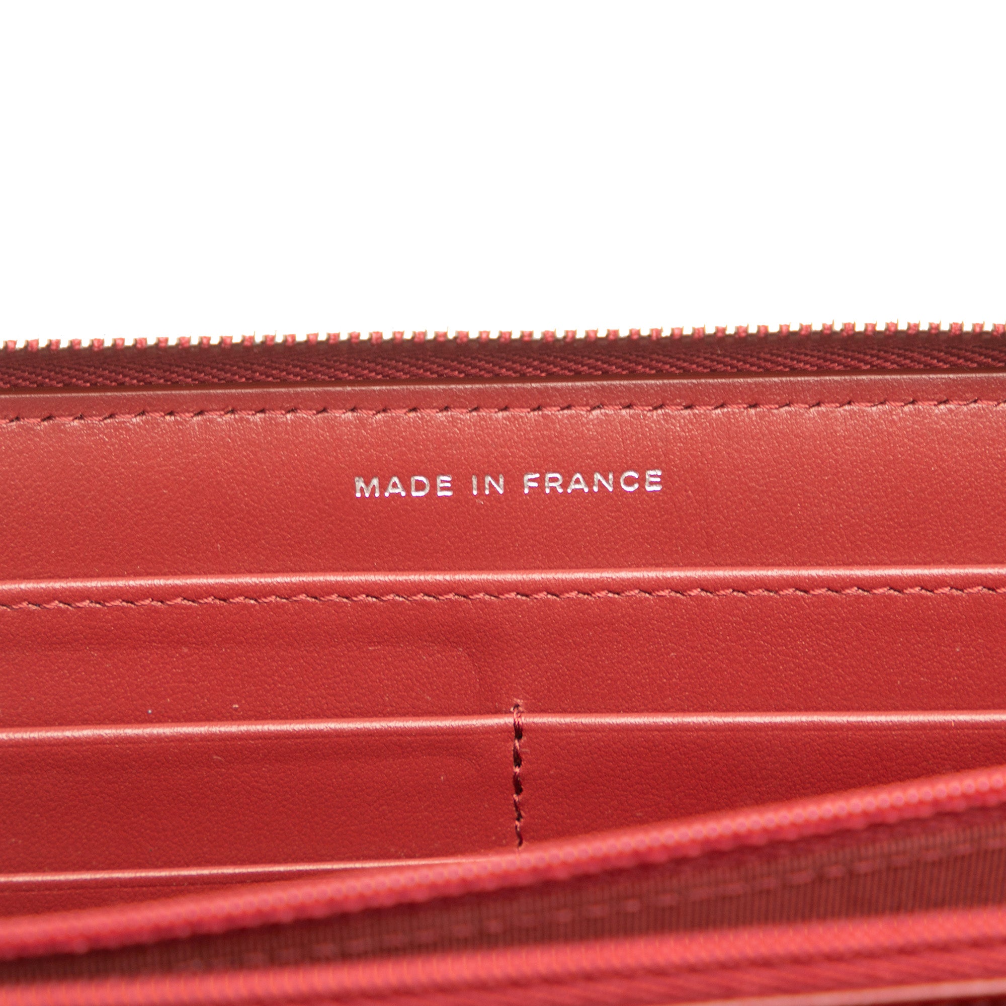 CC Quilted Caviar Zip Around Long Wallet