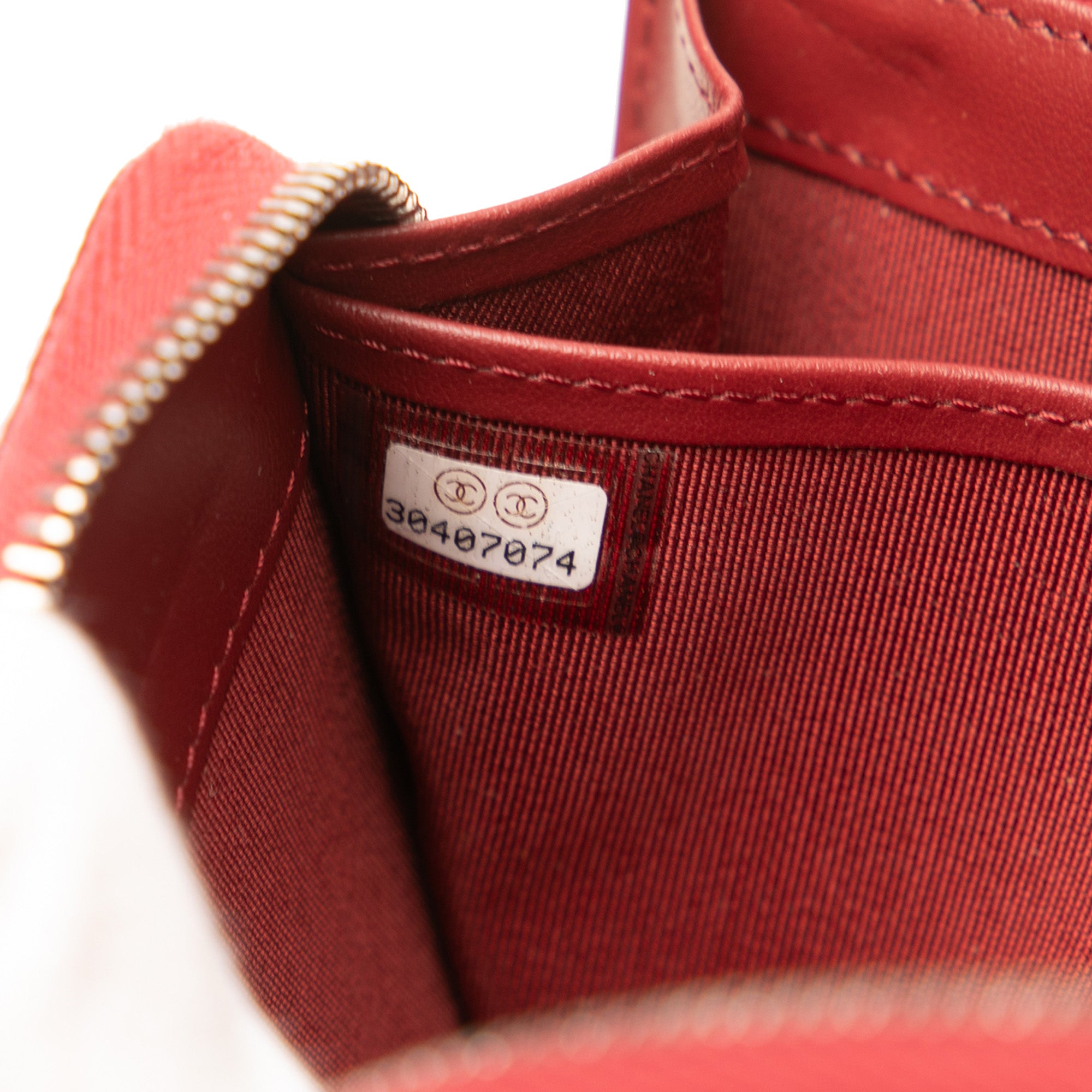 CC Quilted Caviar Zip Around Long Wallet