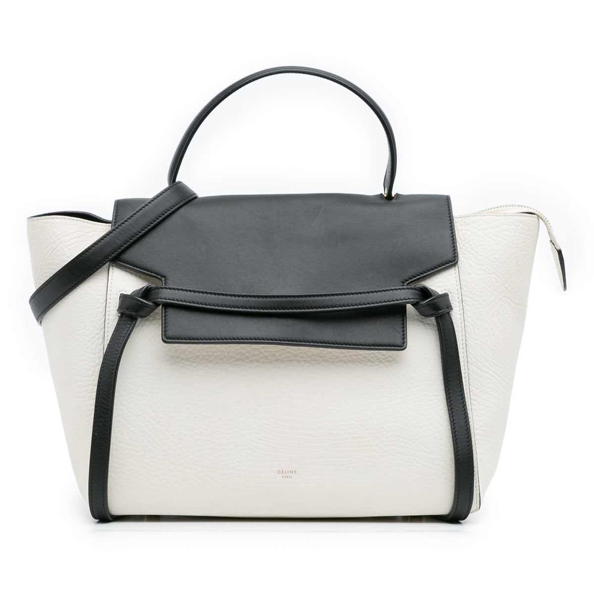 Mini Bicolor Leather Belt Satchel