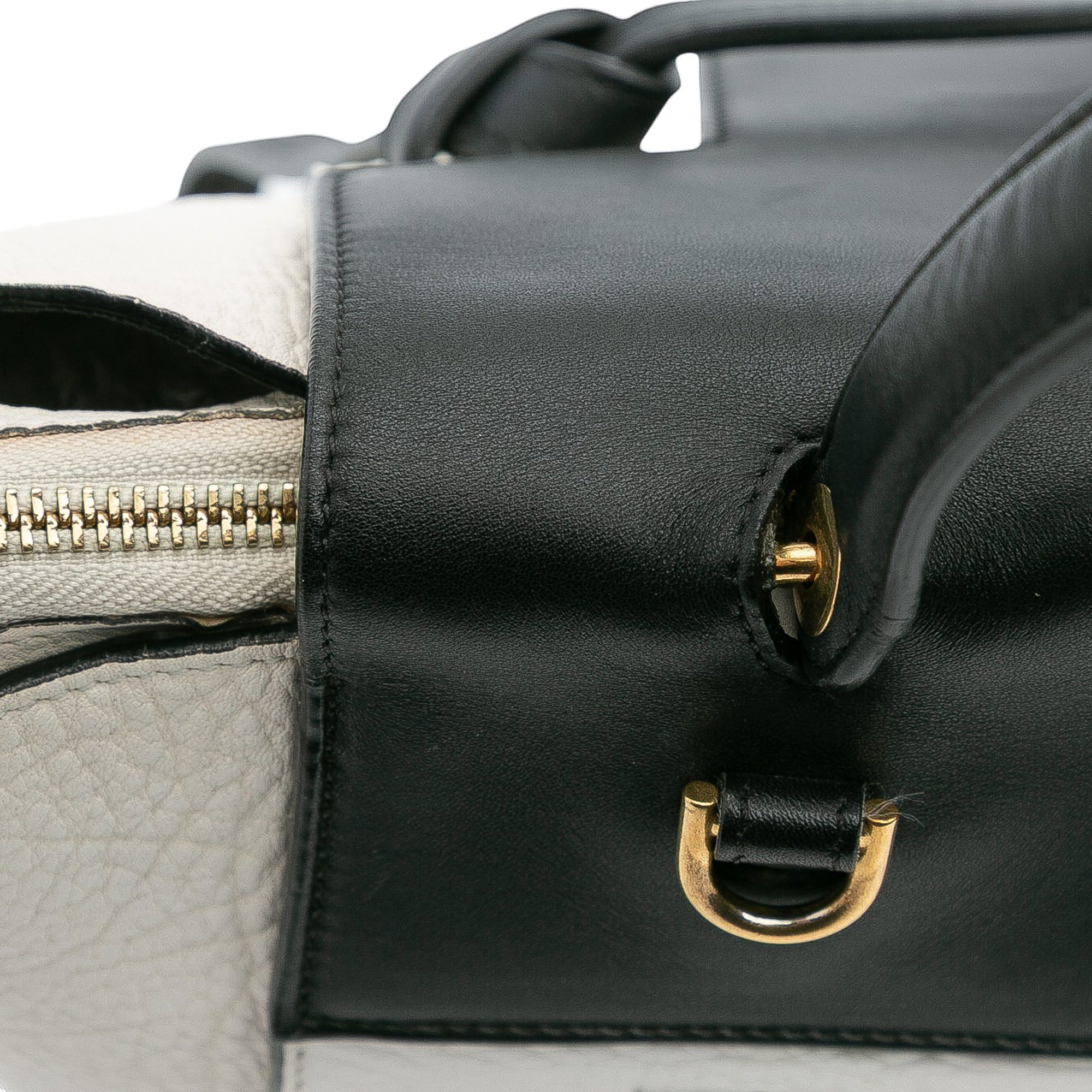 Mini Bicolor Leather Belt Satchel
