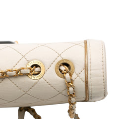 Medium Quilted Calfskin Octagon CC Clasp Flap