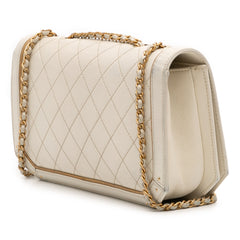 Medium Quilted Calfskin Octagon CC Clasp Flap