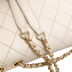 Medium Quilted Calfskin Octagon CC Clasp Flap