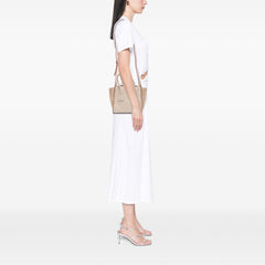 Mini Scamosciato Trimmed Glace Calf Twin Pocket Satchel