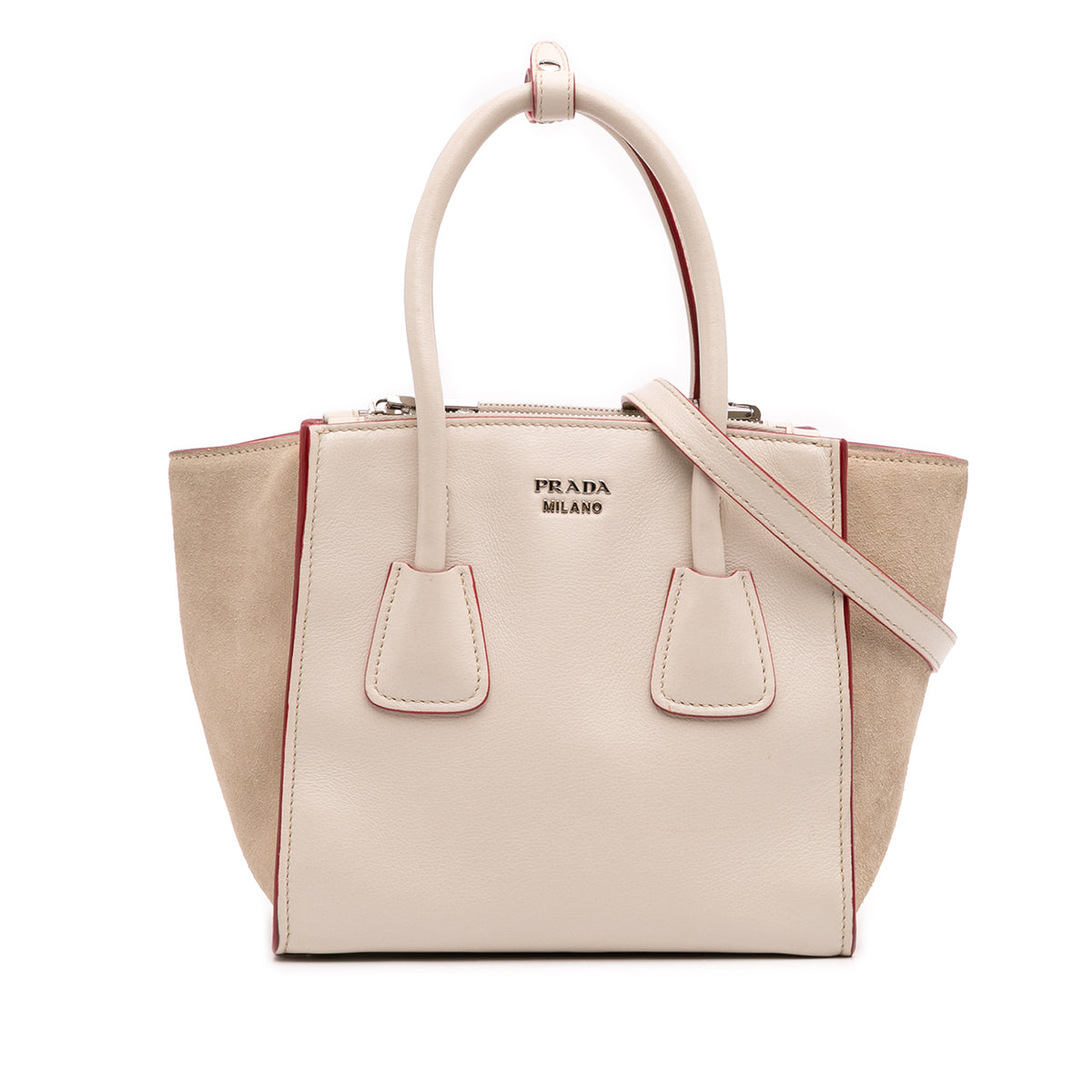 Mini Scamosciato Trimmed Glace Calf Twin Pocket Satchel
