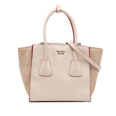 Mini Scamosciato Trimmed Glace Calf Twin Pocket Satchel