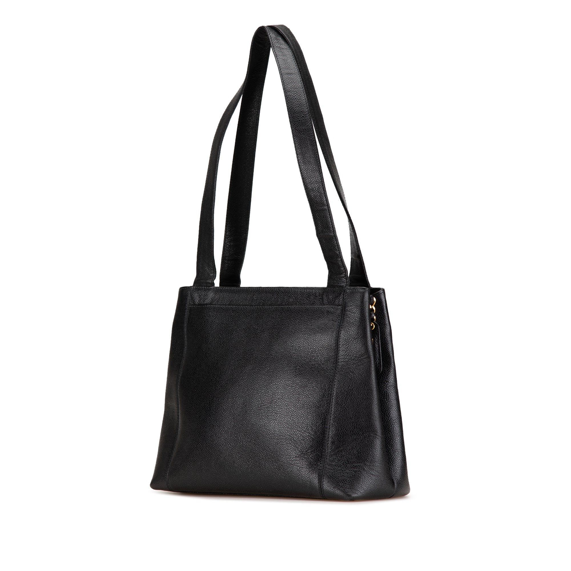 Embroidered Caviar Logo Shoulder Bag