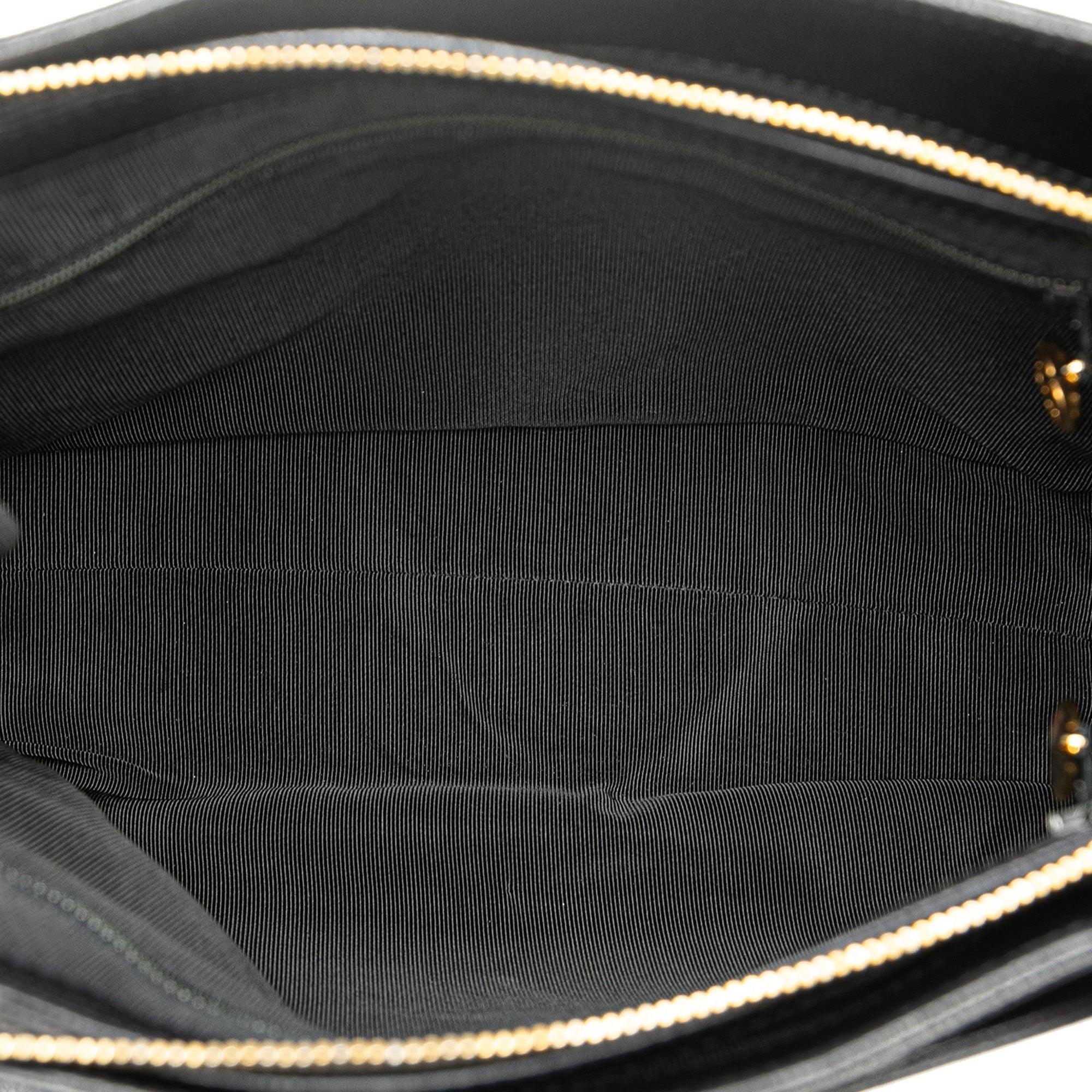 Embroidered Caviar Logo Shoulder Bag