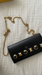 Fendi Studded Flap Wallet On Chain