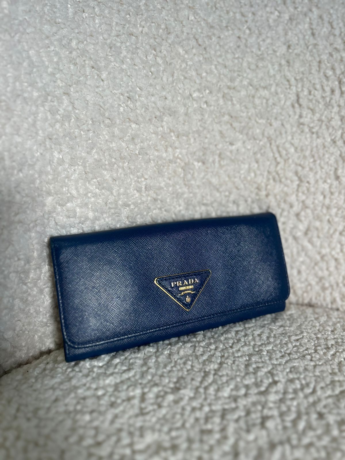 Prada Saffiano Lux Leather Flap Continental Wallet