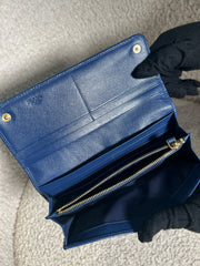 Prada Saffiano Lux Leather Flap Continental Wallet