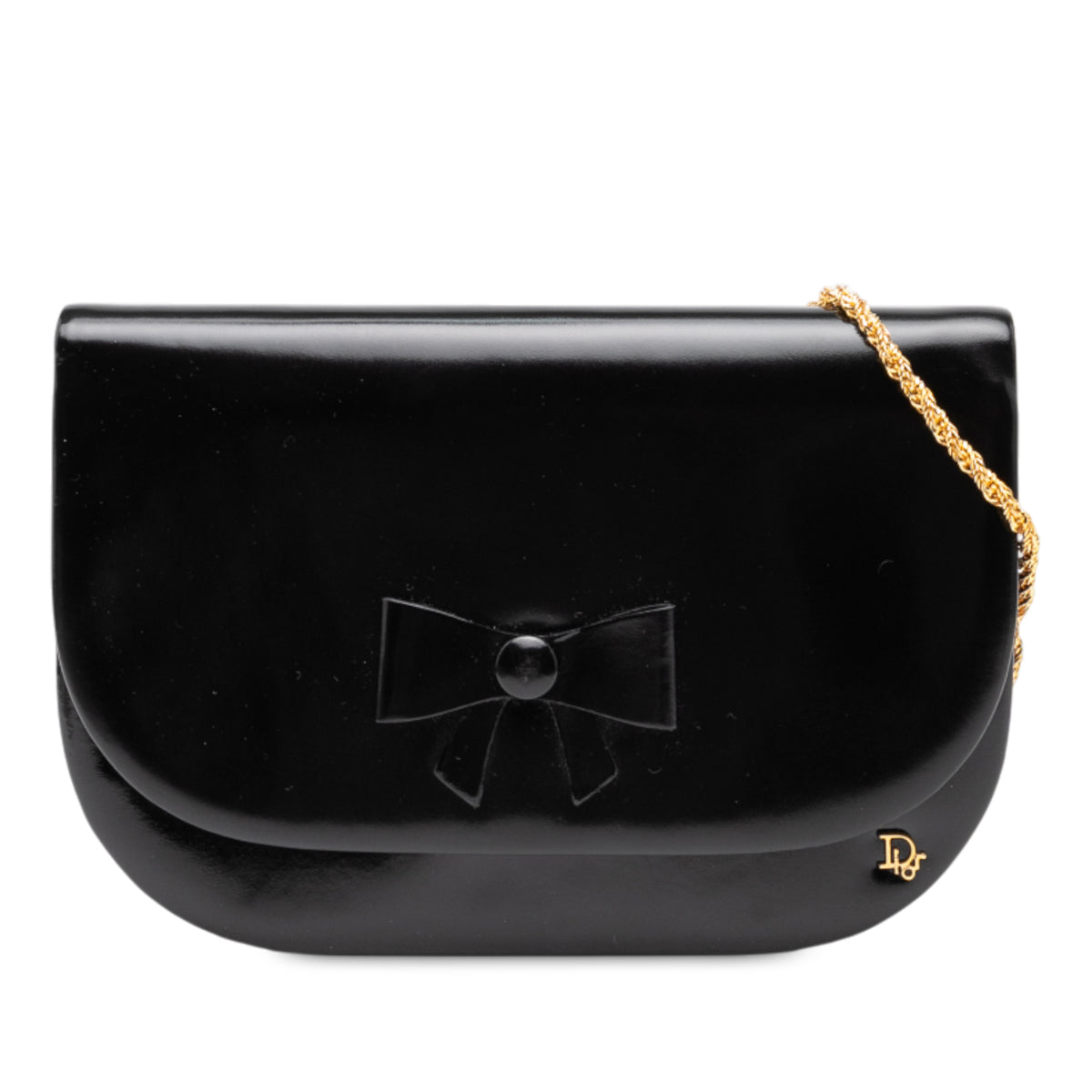 Shiny Calfskin Bow Shoulder Bag