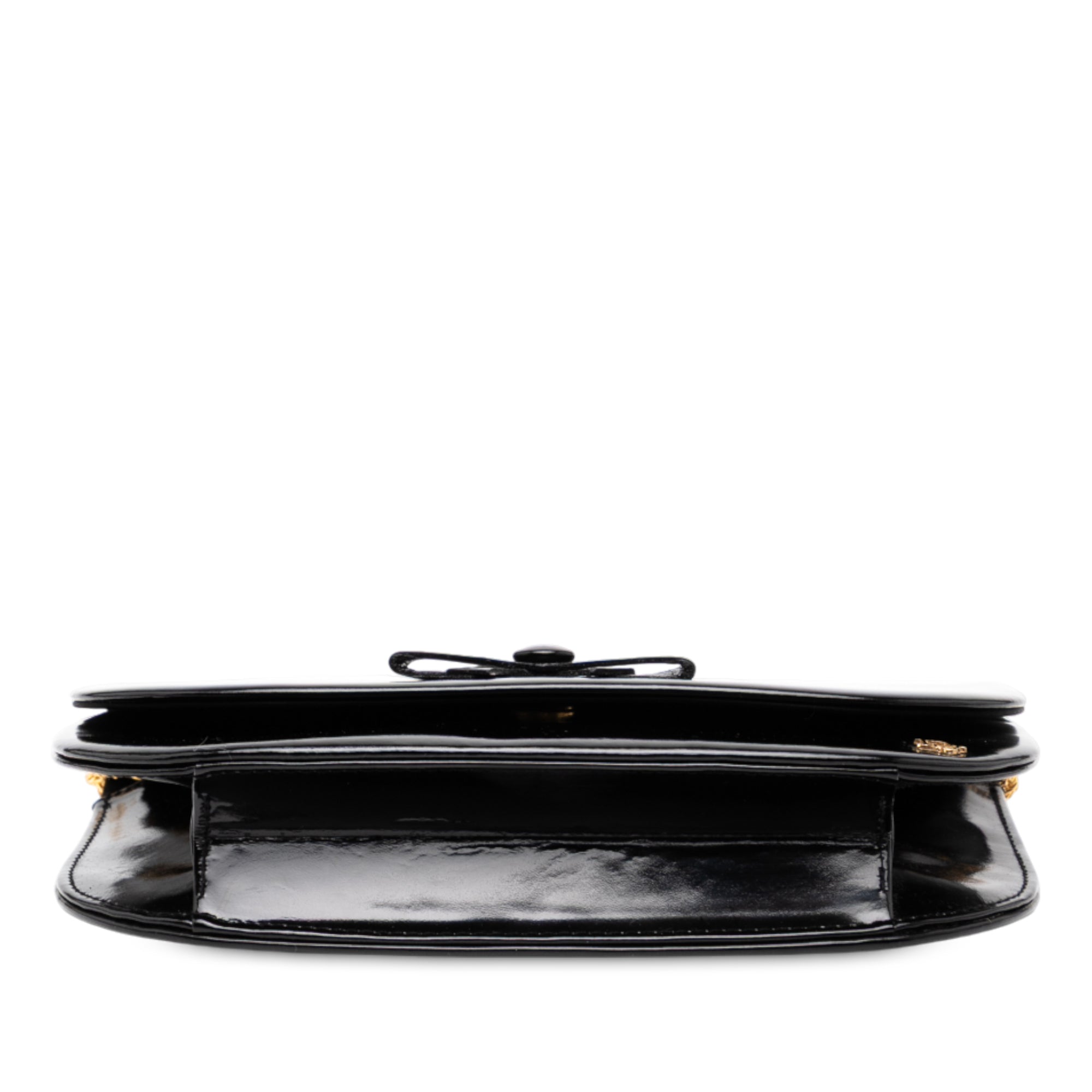 Shiny Calfskin Bow Shoulder Bag