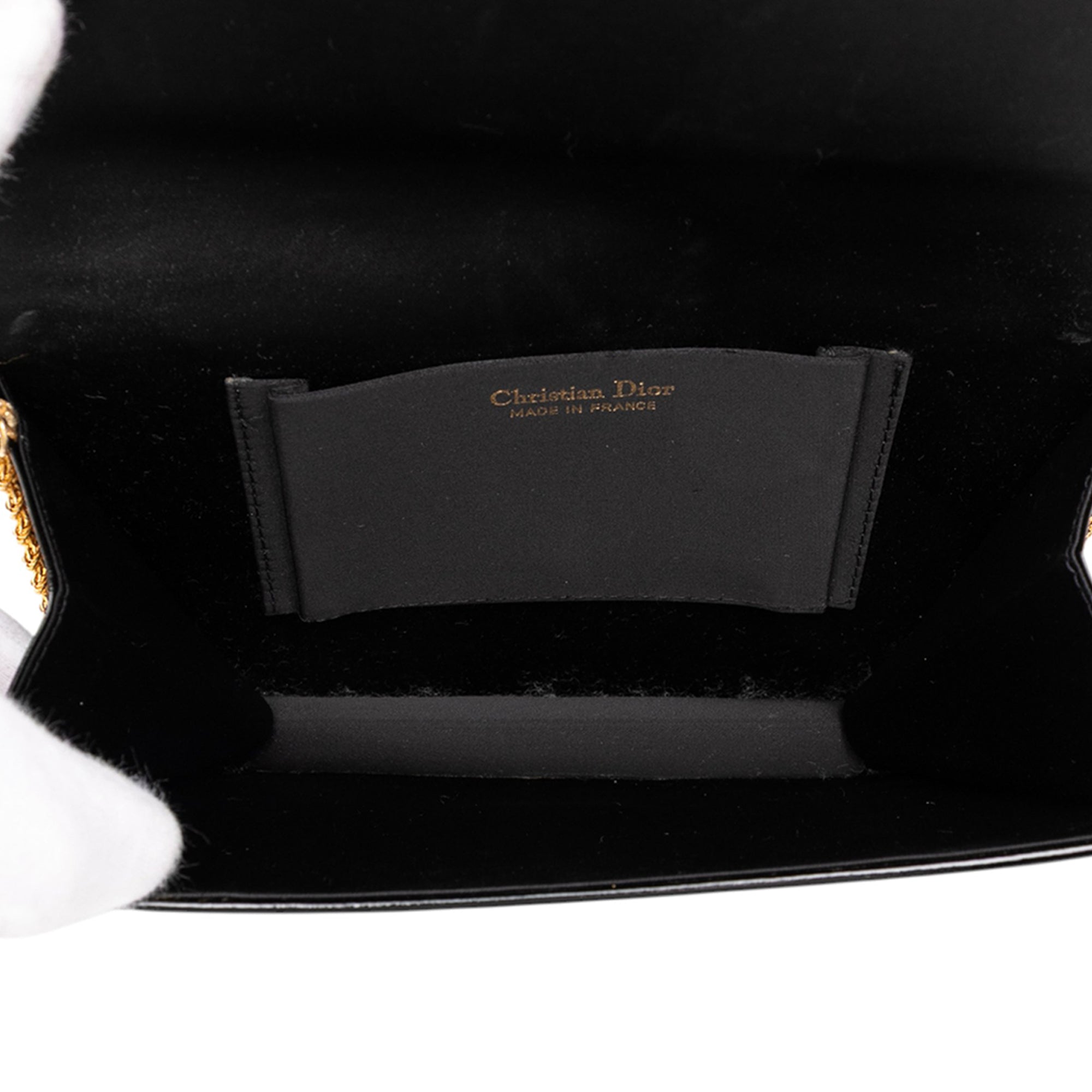 Shiny Calfskin Bow Shoulder Bag