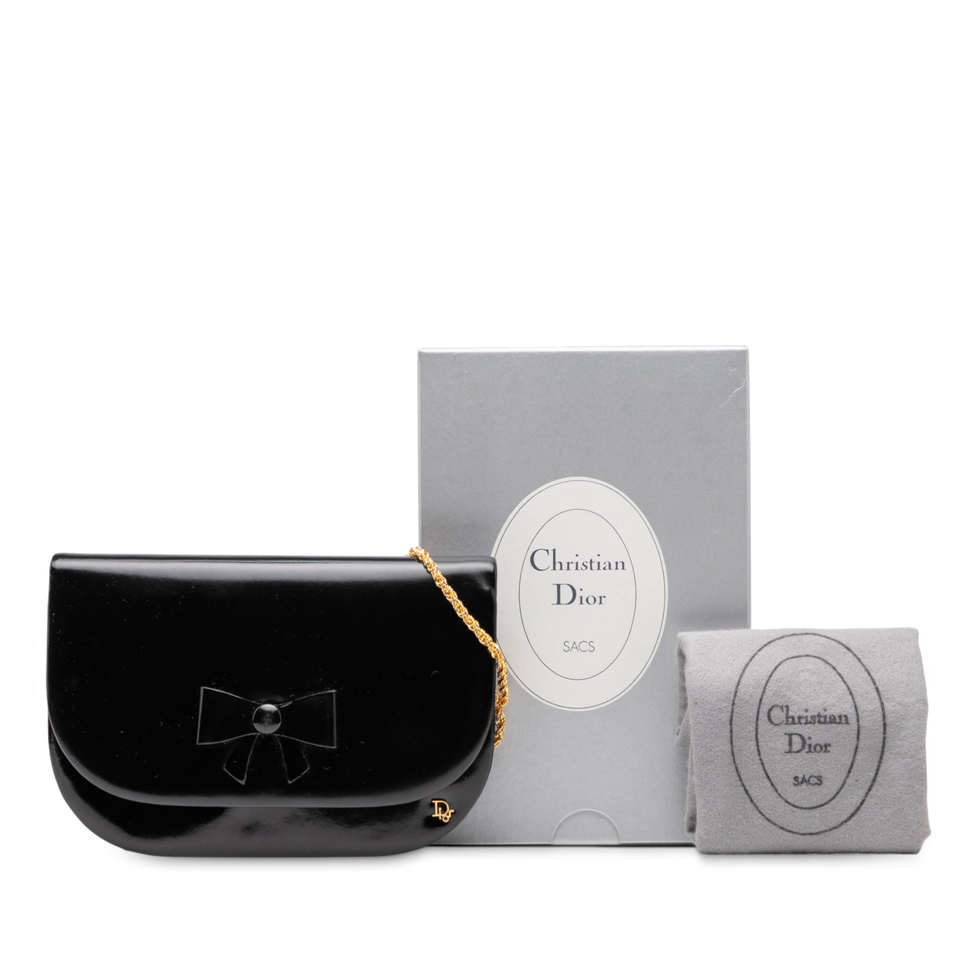 Shiny Calfskin Bow Shoulder Bag