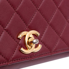 Quilted Calfskin Pearl Jewel Chain Flap